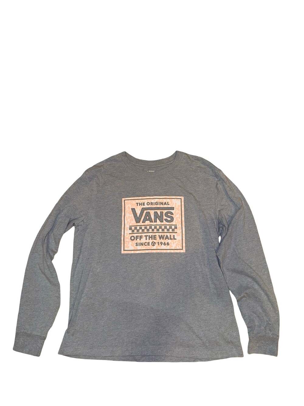 Vans The Original Off The Wall Gray Long Sleeve T-Shirt Medium Kids